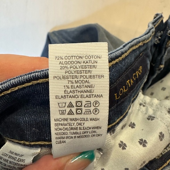 Lucky Brand Lolita Crop Jeans Size 8 / 29 Mid Rise Distressed Stretch Denim - Picture 8 of 10